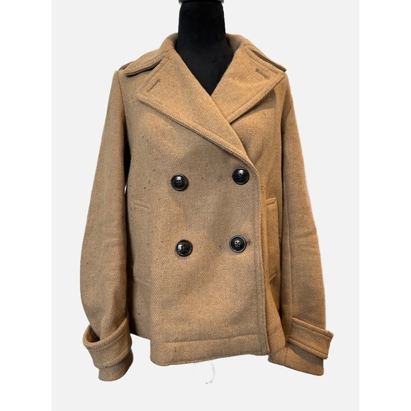 GAP Beige Pea Coat with button on the front size small - Picture 1 of 4